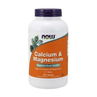 Кальций и магний (Calcium and Magnesium), Now Foods, 250 табл