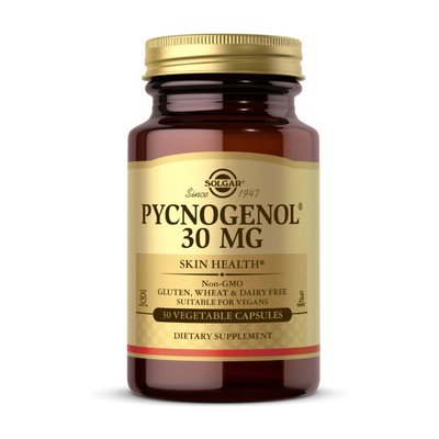 Пікногенол (Pycnogenol) 30 мг, Solgar, 30 веган капсул 19062-01 фото
