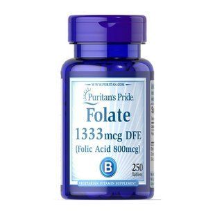 Фолиевая кислота (Folic Acid) 800 мкг, Puritan's Pride, 250 табл