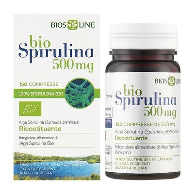 Спіруліна (Bio Spirulina) 500 мг, Bios Line, 150 табл. 22333-01 фото