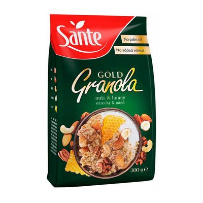 Гранола Sante (Gold Granola), 300 г, Горіхи та мед 20885-01 фото