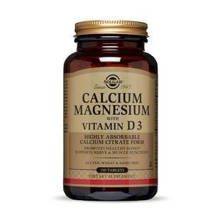Кальцій та магній з вітаміном D3 (Calcium Magnesium with vitamin D3), Solgar, 150 табл