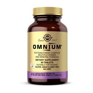 Мультивітаміни та мінерали Омніум із залізом (Omnium), Solgar, 90 табл