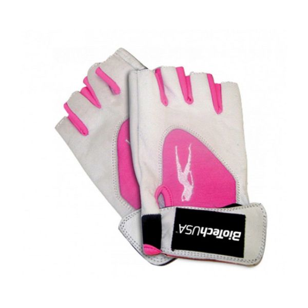 Перчатки для фитнеса женские BioTech Lady 1 White-Pink, L 06301-01 фото