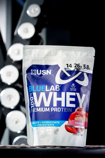 Сироватковий протеїн USN Blue Lab 100% Whey Premium Protein 476 г, Полуниця 21991-03 фото