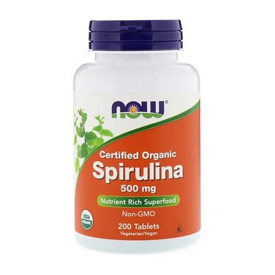 Спіруліна (Spirulina certified organic) 500 мг, Now Foods, 200 табл 11473-01 фото