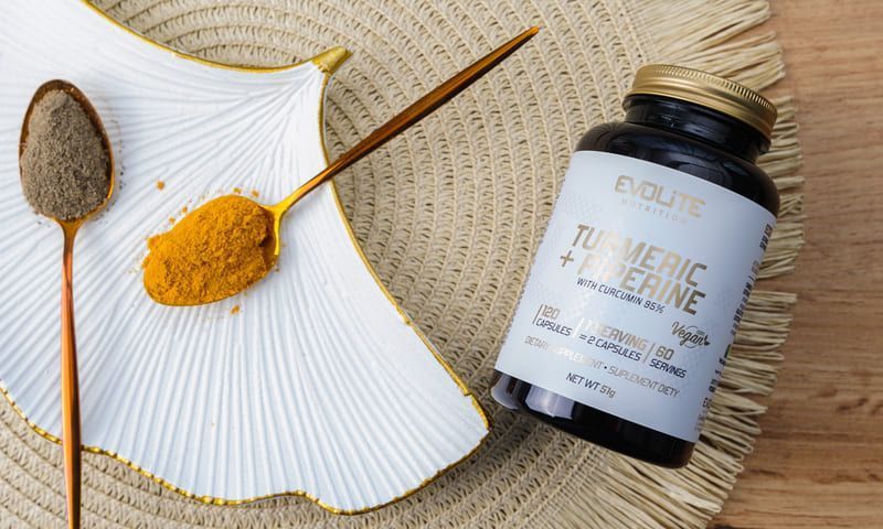 Куркума и Пиперин (Turmeric + Piperine), Evolite Nutrition, 120 веган капсул