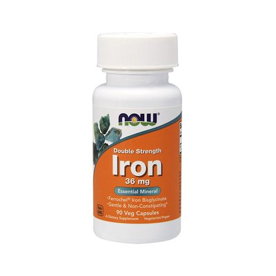 Залізо (Iron double strength) 36 мг, Now Foods, 90 веган капсул 10342-01 фото