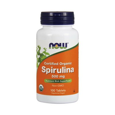 Спіруліна (Spirulina organic) 500 мг, Now Foods, 100 табл 06452-01 фото