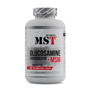 Глюкозамин Хондроитин МСМ и Гиалуроновая кислота (Glucosamine Chondroitin + MSM + hyaluronic acid), MST, 180 табл 22994-01 фото