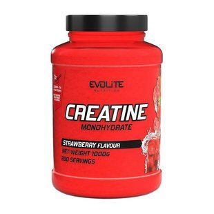 Креатин Моногідрат (Creatine Monohydrate) Evolite Nutrition у порошку, 1000 г, Полуниця