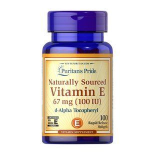 Витамин Е быстрого высвобождения (Natural Vitamin E) 100 МЕ, Puritan's Pride, 100 мягких капсул