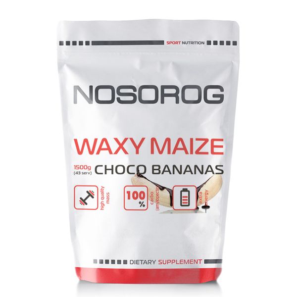 Гейнер NOSOROG Waxy Maize 1500 г, Шоколадные бананы 10765-01 фото