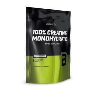 Креатин Моногідрат BioTech (100% Creatine Monohydrate пакет), 500 г, Неприправлений