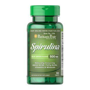 Спіруліна (Spirulina) 500 мг, Puritan's Pride, 100 табл