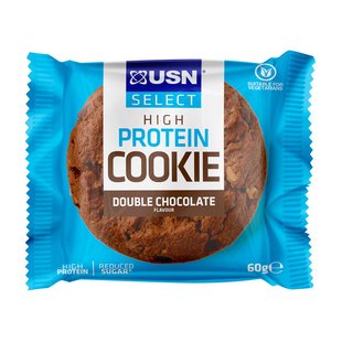 Протеиновое печенье USN (Select High Protein Cookie), 60 г, Двойной шоколад 21994-01 фото