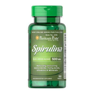 Спіруліна (Spirulina) 500 мг, Puritan's Pride, 100 табл 08813-01 фото