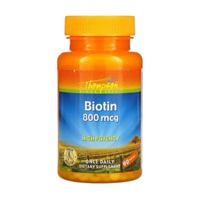 Біотин (Biotin) 800 мкг, Thompson, 90 табл. 19331-01 фото
