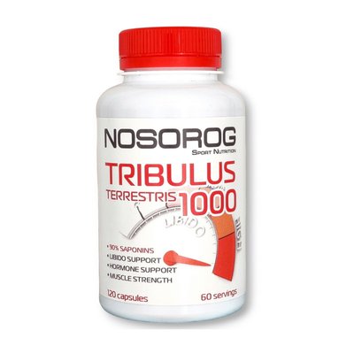 Трибулус стимулятор тестостерону (Tribulus 1000) NOSOROG, 120 капсул 10024-01 фото