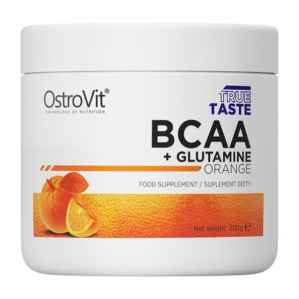 Аминокислоты BCAA + Glutamine OstroVit в порошке 200 г, Грейпфрут 08464-04 фото